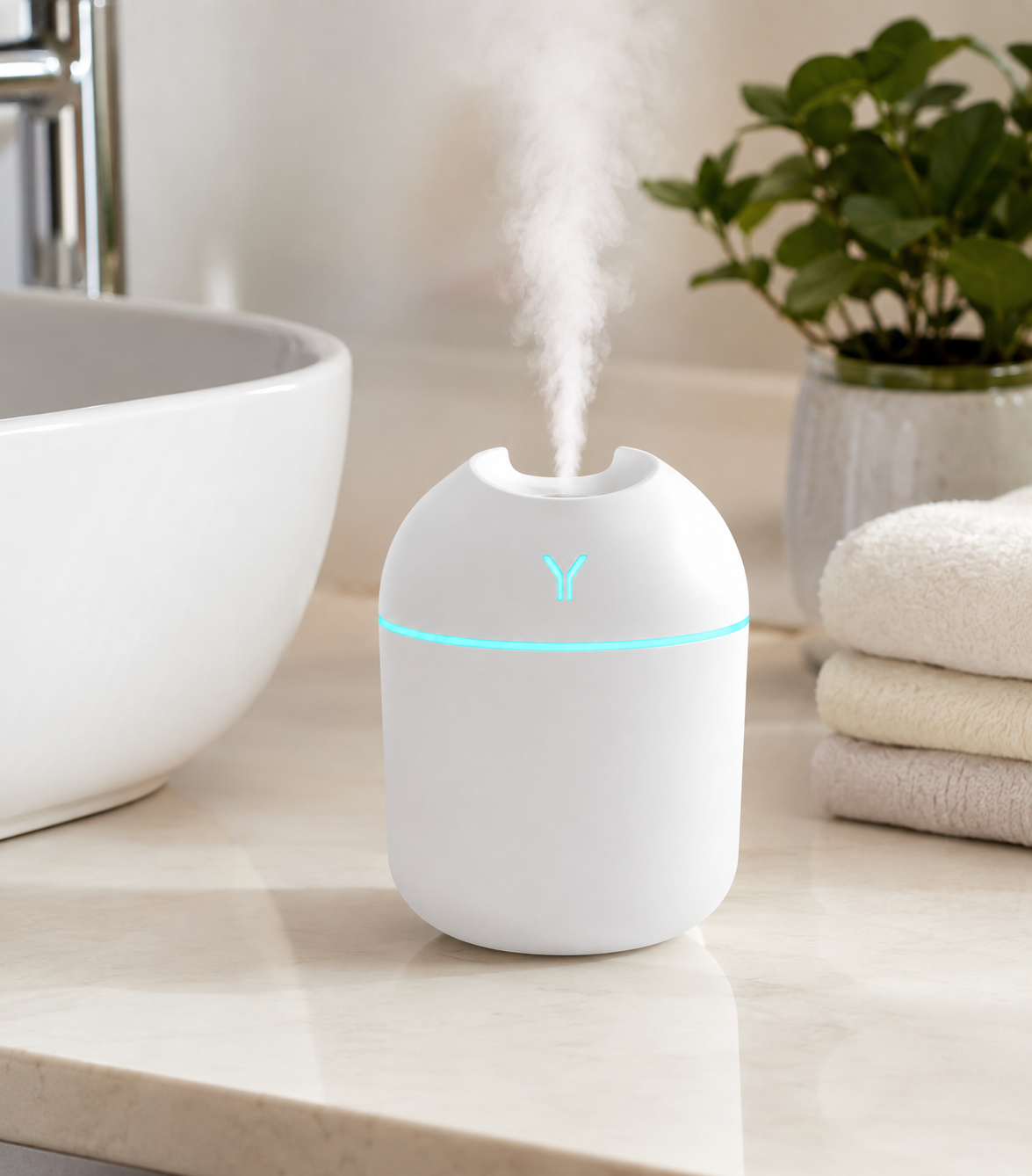 Little Y Mini USB Humidifier 250ml with Color Night Light – Portable Car & Desk Humidifier